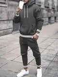 Fall Mens Outfits Men's 2Pcs Outfits, Casual Hoodies Long Sleeve Pullover Hooded Sweatshirt And Sweatpants Joggers Set For Spring Fall, Men's Clothing