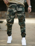 Mens Camouflage Cargo Pants - Comfortable Cotton Blend, Multi-Pocket Design, Ideal for Casual Outdoor Settings & Streetwear