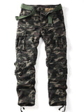 Versatile Cotton Camo Cargo Pants - Multi-Pocket, Drawstring, Easy-Care for All-Season Casual Comfort