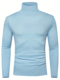 Stylish Multicolor Bottoming Shirt, Men's Turtleneck Long-sleeved T-shirt