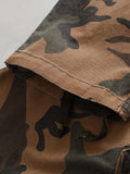 Camouflage Pattern Cotton Tactical Pants, Multi Pocket Cargo Pants