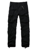 Men's Plus Size Tactical Cargo Pants - 8 Large Pockets, Cotton, Casual Outdoor & Workwear in Black or Camo