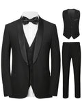 Men's Suit Three-piece Suit Vest Jacket And Pants British Style With Shawl Collar Fashionable, Simple And Versatile, Suitable For Business, Banquets, Weddings And Other Activities