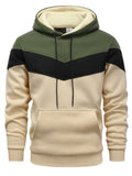 Men's Color Block Hoodie - Casual Graphic Design Pullover With Kangaroo Pocket For Winter And Fall Streetwear - Great Gift