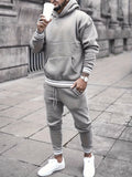 Fall Mens Outfits Men's 2Pcs Outfits, Casual Hoodies Long Sleeve Pullover Hooded Sweatshirt And Sweatpants Joggers Set For Spring Fall, Men's Clothing