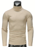 Stylish Multicolor Bottoming Shirt, Men's Turtleneck Long-sleeved T-shirt