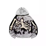 Ilooove American Style Y2K Street Personality Trend Dark Retro Ins Foam Printing Men's and Women's Same Loose Hooded Sweater