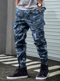 Mens Loose Fit Camo Cargo Pants - Multiple Flap Pockets, Slight Stretch Fabric, Versatile for Street Wear and Outdoor Activities - Hand Wash or Professional Dry Clean, Perfect for Weekend Casual in Spring and Fall