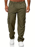 Men's Multi-Pocket Pants Outdoor Cargo Jogger Pant Work Hiking Tactical Loose Straight Trousers Sweatpants