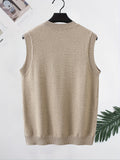 Stylish Men's Solid V-Neck Sleeveless Sweater Vest for Spring and Autumn Daily Wear - Chic Design, Casual and Trendy Top