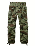 Mens Trendy Camouflage Cargo Pants - Durable & Comfortable with Spacious Flap Pockets - Perfect for Outdoor, Work & Streetwear - Hiphop Inspired Loose Fit Style