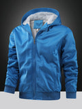 Men's Warm Fleece Hooded Jacket Coat, Warm Thick Zip Up Hoodie For Fall Winter