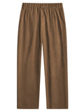 Men's Casual Wide-Leg Dress Pants - Solid Color, Polyester, Machine Washable - Perfect for All Seasons