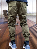 Mens Cargo Pants with High-Visibility Luminous Trim - Comfortable Casual Style for Outdoor Adventures - Spacious Multi Pockets & Adjustable Drawstring Waist - Perfect for Spring and Fall