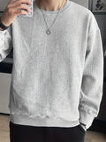 Men's Crew Neck Long Sleeve Sweatshirt, Casual Wear, Solid Pullover, Men's Clothing For Spring Fall Winter