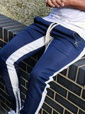 Trendy Patchwork Jogger Pants - Moisture Wicking, Lightweight, Slightly Stretchy, Zipper Pockets, Chain Decoration - Perfect for Sports, Weekend Casual, Daily Wear in Spring and Fall