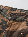 Camouflage Pattern Cotton Tactical Pants, Multi Pocket Cargo Pants