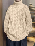 Plus Size Men's Crew Neck Sweater - Winter Comfort Stretch, Casual Knit Top for Big & Tall