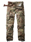 Mens Camouflage Cargo Pants - Stylish Pockets, Relaxed Loose Fit, Durable Outdoor Work Pants for Casual Hiking Adventures