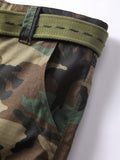 Relaxed Fit Cotton Blend Camo Cargo Pants - Multi-Flap Pockets, Zipper Fly, Loose Casual Style for Weekend Outdoor Activities - Mid Waist, Regular Length, Non-Stretch Fabric, Tactical Work Pants for Men