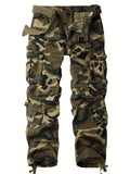 Men's Tactical Camo Cargo Pants - Overalls with Multi Flap Pockets, Loose Fit, and Durable Fabric for Outdoor Enthusiasts - Perfect for Hiking, Fishing, and Camping Adventures