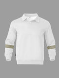 Men's Casual Long Sleeve Pullover - Solid Color, Stretch Fabric, Perfect for Spring & Fall Outdoor Activities