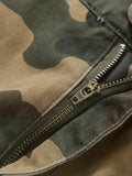 Camouflage Pattern Cotton Tactical Pants, Multi Pocket Cargo Pants