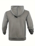 Men's Stylish Fleece-Lined Zip-Up Hoodie With Pockets, Breathable Comfy Hooded Coat For Spring And Autumn