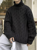 Plus Size Men's Crew Neck Sweater - Winter Comfort Stretch, Casual Knit Top for Big & Tall