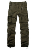 Men's Plus Size Tactical Cargo Pants - 8 Large Pockets, Cotton, Casual Outdoor & Workwear in Black or Camo