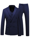 2-Piece Slim Fit Suit Set - Stylish One Button Solid Blazer Jacket and Matching Pants for Business, Wedding, Party, and Formal Events - Classic Tuxedo Style with Versatile Wearability