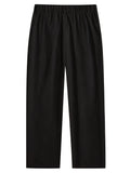 Men's Casual Wide-Leg Dress Pants - Solid Color, Polyester, Machine Washable - Perfect for All Seasons