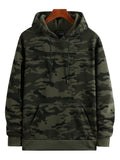 Fall Mens Outfits Men's Camo Loose Pullover Hooded Fleece Sweatshirt For Autumn And Winter