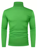 Stylish Multicolor Bottoming Shirt, Men's Turtleneck Long-sleeved T-shirt