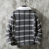 Hot Sale New Winter Plaid Cotton Coat Casual Fashion Warm Men&#39;s Comfortable Jacket Black White Asian Size Large Size 5XL