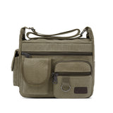 Canvas Messenger Bag for Men Vintage Water Resistant Waxed Crossbody bags Briefcase Padded Shoulder Bag for Male Handbag