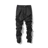 Hip Hop Retro Draped Straight White Black Mens Pants Loose Pleated Oversize Casual Trousers Harajuku Baggy Track Pants