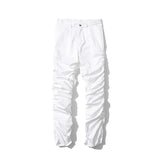 Hip Hop Retro Draped Straight White Black Mens Pants Loose Pleated Oversize Casual Trousers Harajuku Baggy Track Pants