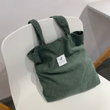 Corduroy Totes Bags for Women Shoulder Bag Female Soft Environmental Storage Reusable Girls Handbag Small and Large Shopper Tote