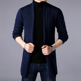 Ilooove Men Thin Knitted Cardigan Sweater Spring Autumn Solid Sweater Bottoming Long Sleeved Mens Slim Fit Cardigan Sweater