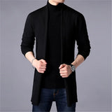 Ilooove Men Thin Knitted Cardigan Sweater Spring Autumn Solid Sweater Bottoming Long Sleeved Mens Slim Fit Cardigan Sweater