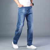 6 Colors Spring Summer Men's Thin Straight-leg Loose Jeans Classic Style  Advanced Stretch Baggy Pants Male Plus Size 40 42 44