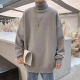 Ilooove Knitted Warm Sweater Men Turtleneck Sweater Men's Loose Casual Pullovers Bottoming Shirt Autumn Winter New Solid Color Pullovers