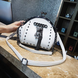 Lock Shell Bag Bags Rivet Metal Fringe Diamond Women Shoulder Crossbody Bag TWO Straps PU Leather Chain Women&#39;s Handbags Purses