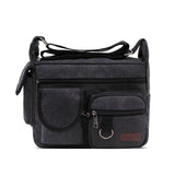 Canvas Messenger Bag for Men Vintage Water Resistant Waxed Crossbody bags Briefcase Padded Shoulder Bag for Male Handbag