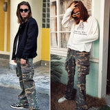 2023 Camouflage Micro Flare Pants Fashionable Streetwear Camo Cargo Pants for Male Slim Fit Trousers Women Baggy Casual Clothes