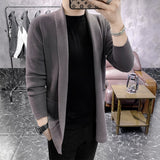 Sweater male Cardigan Men Fashion Autumn Slim Fit Knitted Sweater Casual Men Big Pocket V Neck Long Sweaters 5 Colors 3XL-M