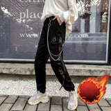 Women Cargo Harem Pants Side Pockets Black White Hip Hop Casual Male Female Joggers Trousers Fashion Casual Streetwear Pants