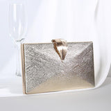 Luxy Moon Women&#39;s Wedding Clutch Bag Gold Purse Ladies Handbag Party Purse For Bridal Metal Leaf Lock Shoulder Bag  ZD1524