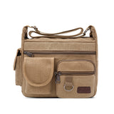 Canvas Messenger Bag for Men Vintage Water Resistant Waxed Crossbody bags Briefcase Padded Shoulder Bag for Male Handbag